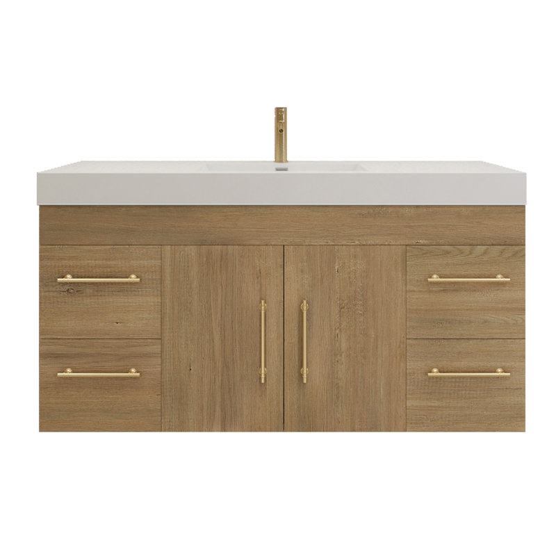 Morenobath 48'' Wall Mounted Single Bathroom Vanity with Reinforced Acrylic Vanity Top & Reviews
